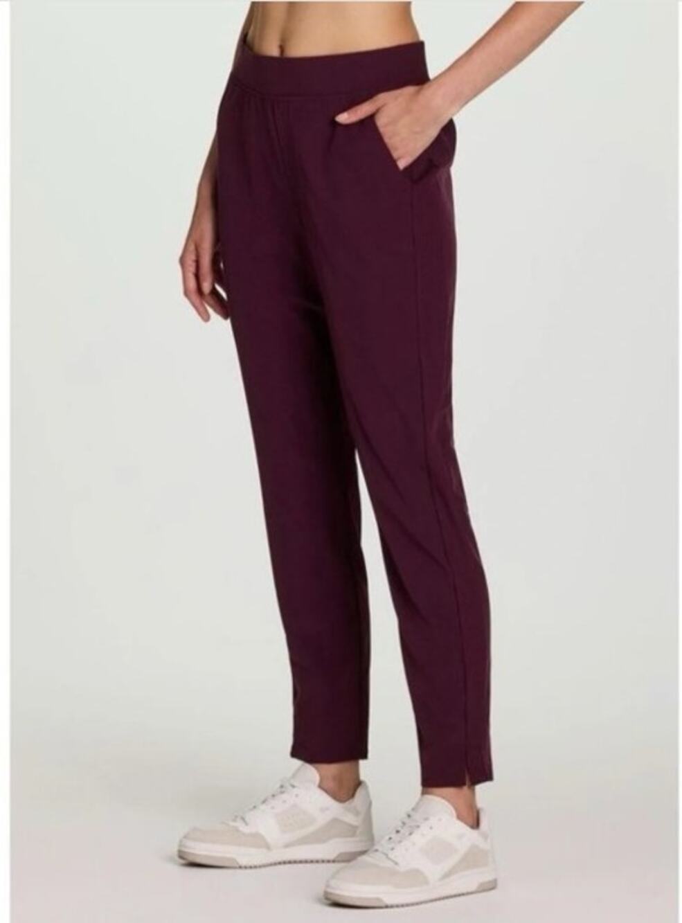 Athleta Brooklyn Mid Rise Ankle Pants Maroon Wine 16 Athletic lounge